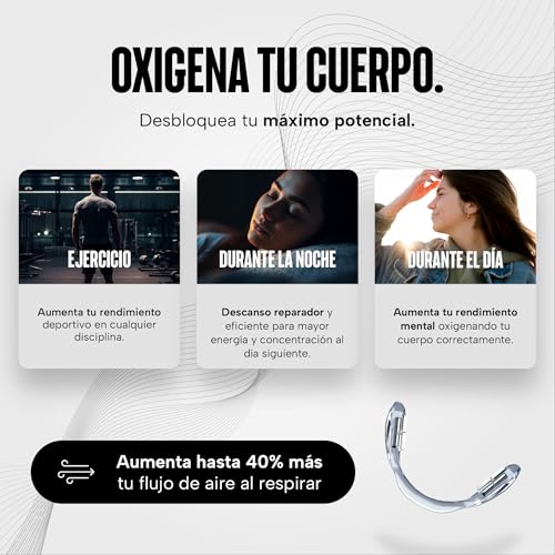 Sleep Ritual Tira Nasal Magnética Reutilizable. Dilatador Nasal para Dormir, Respirar Mejor y Deporte. Anti Ronquidos. Nasal Strips. Incluye 4 Tiras, 60 Adhesivos de Repuesto y Aplicador