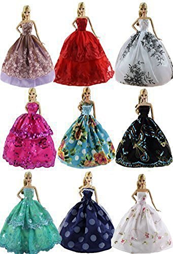 ZITA ELEMENT Lot 6 PCS Fashion Handmade Clothes Dress for Barbie Doll XMAS GIFT