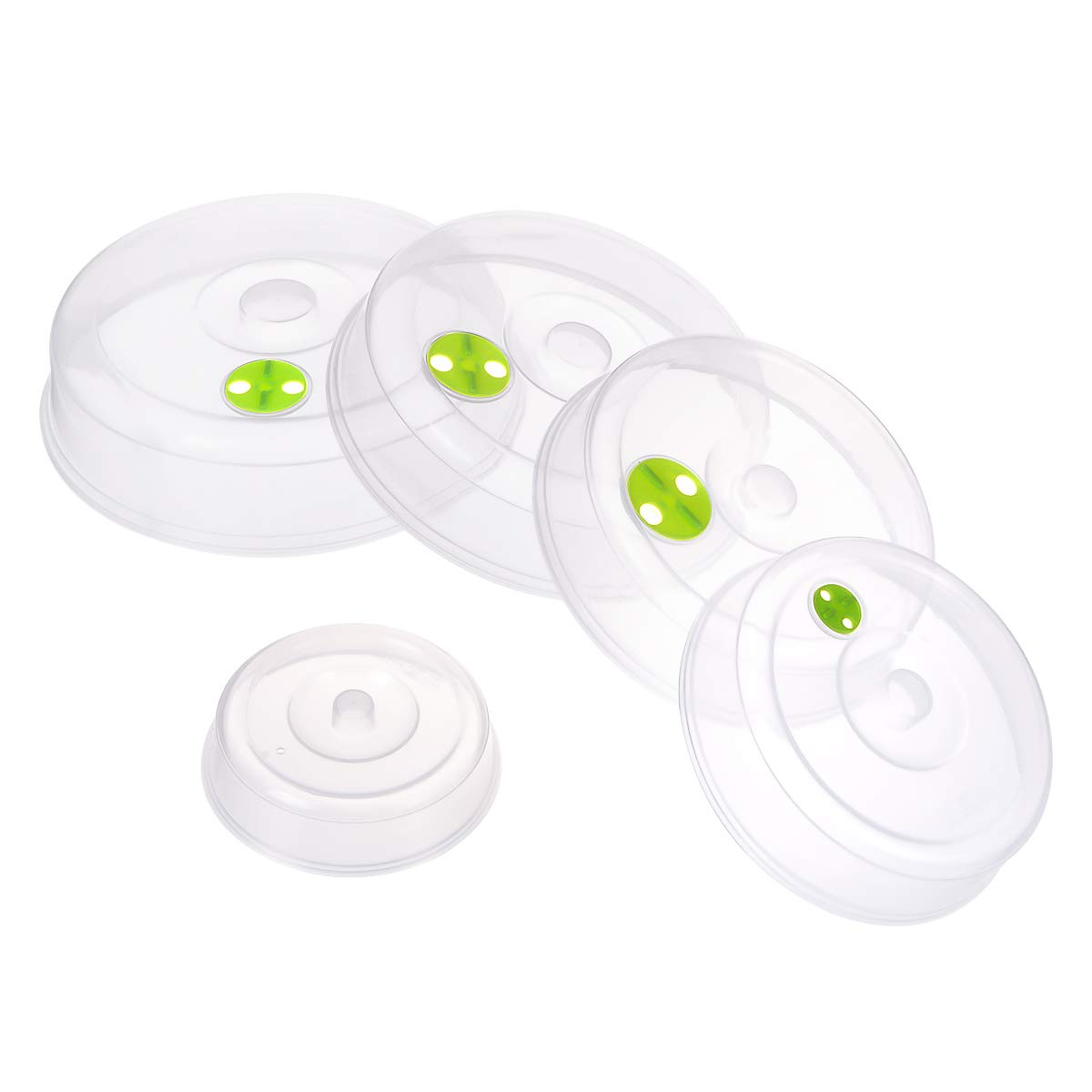 Photo 1 of Set of 5 Microwave Plate Covers with Adjustable Steam Vents; Microwave Splatter Covers - Mixed Sizes for Large & Small Food Plates Bowls