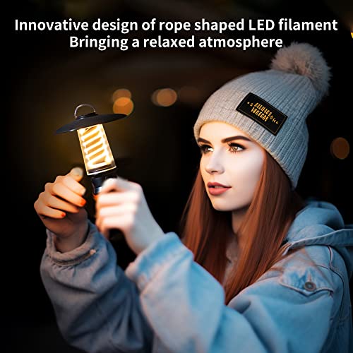 PINSAI Small LED Camping Lantern,Rechargeable Retro Warm Camp Light