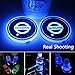 2pcs LED Car Cup Holder Lights for Nissan, 7 Colors Changing USB Charging Mat Luminescent Cup Pad, LED Interior Atmosphere Lamp
