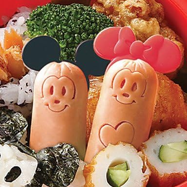 Cartoon Mouse Sausage Cutter Mold with Picks Lunch Bento Maker