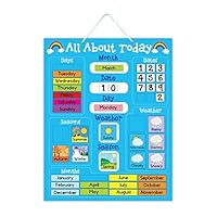 5K Education All About Today Weather & Calendar Magnetic Board - Blue