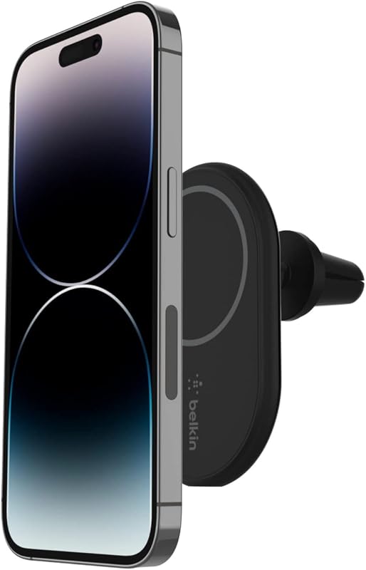 BoostCharge Cargador Magnético para coche con soporte, Compatible con Smartphones con MagSafe, la serie iPhone 17, iPhone Air, iPhone 16, Pixelsnap (cable incluidos)