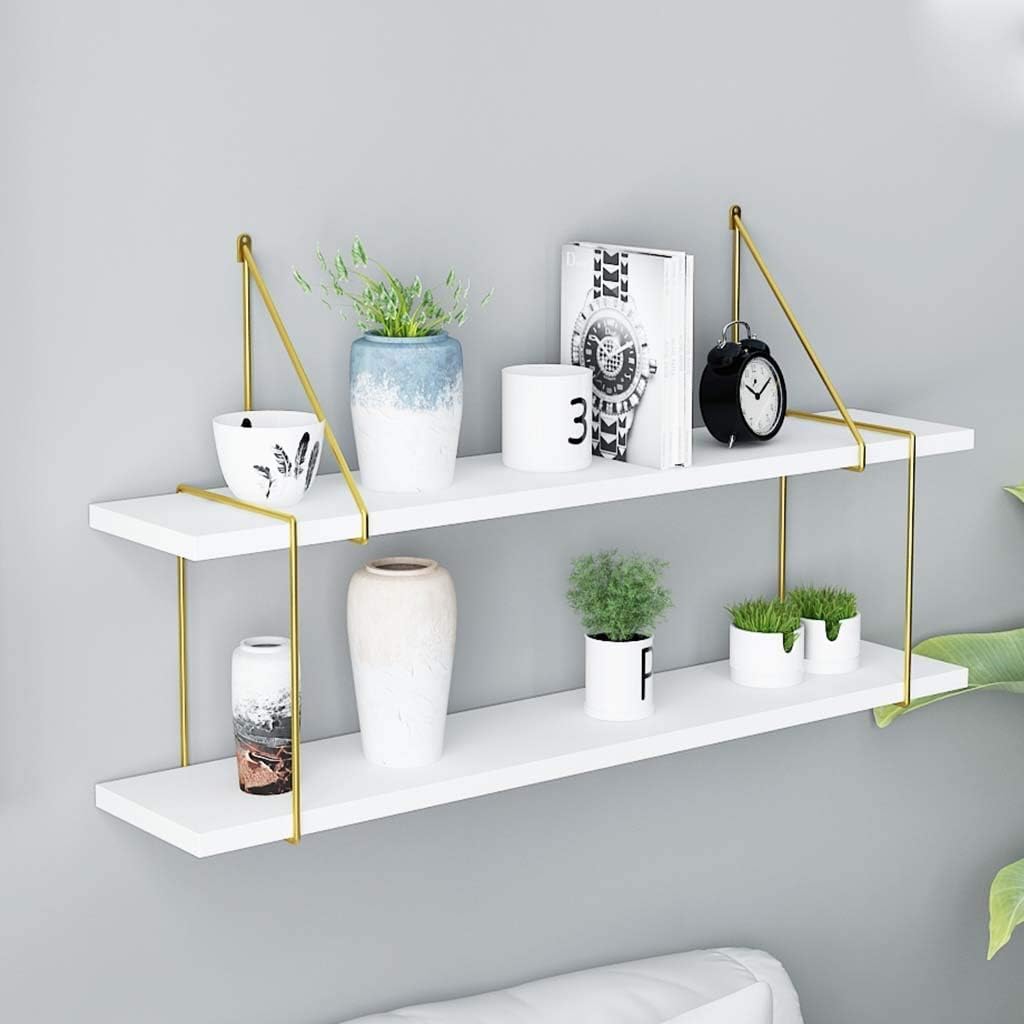 CCET Estante De Pared 2 Capas Baldas Flotantes De Madera Maciza