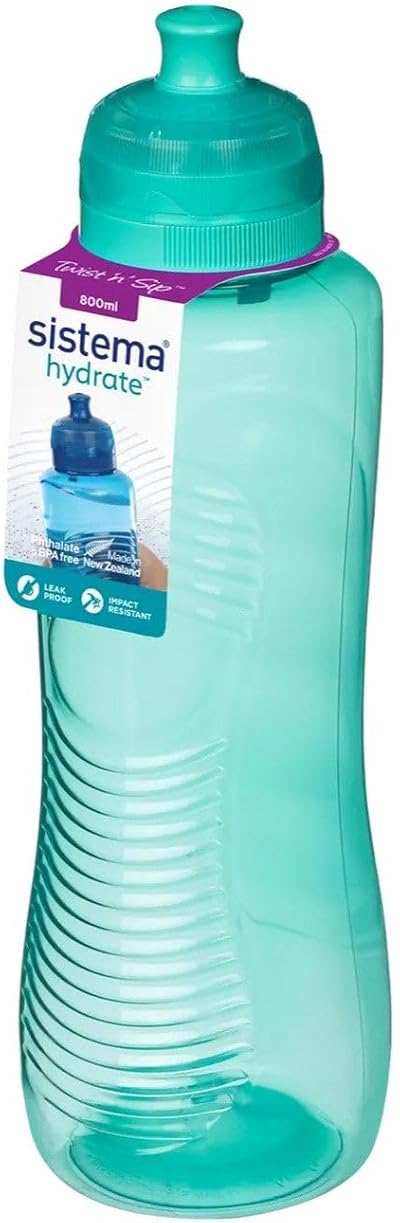 Sistema Twist n Sip Squeeze Water Bottle 800 ml BPA Free Assorted Colours