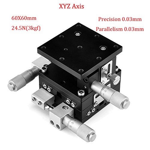 517mNEA0b1L XYZ 3 Axis Manual Linear Stage 60x60mm Trimming Bearing Tuning Platform Sliding Table