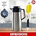 Pykal Thermal Coffee Carafe - with ThermaClick Lid, 68 oz Capacity, Lab Tested 8 Hour 150F Heat Retention, Surgical Rust Resistant Stainless Steel, Long Handle Brush Included Inside