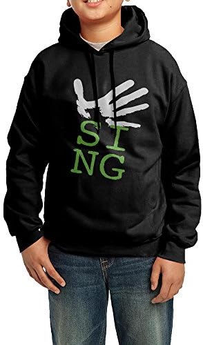 Hand Cotton Casual Long Sleeve Drawstring Pullover Hood Hood Black For Teenages