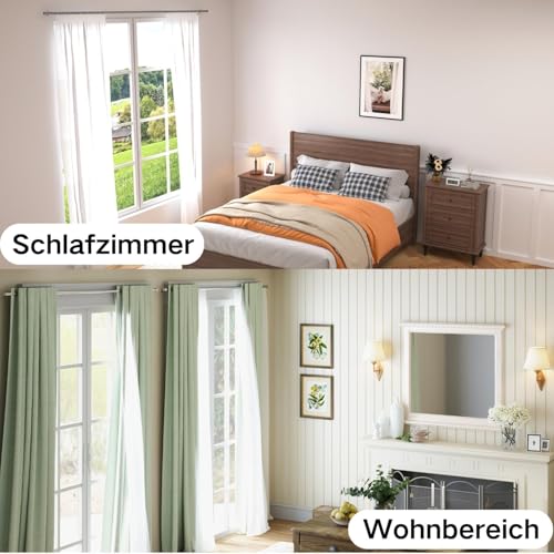 Curtain Rod Rod Curtain Poles with Support for Living Room Bedroom 84-185 cm (White Φ25 mm)