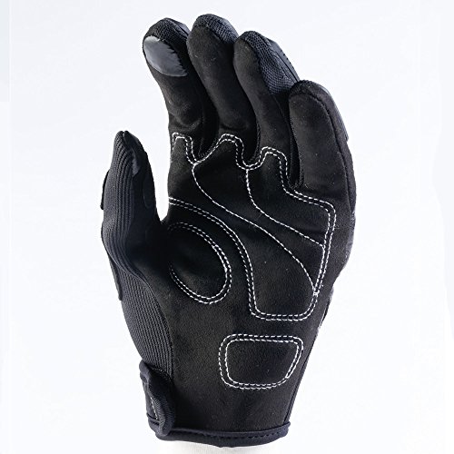 NBW Tactical Military Hard Knuckle Gloves/Motorcycle Gloves Fit for Motorcycle Paintball Airsoft Cycling Hiking Camping, Full Finger Touch Screen Black(X-Large) - Thumbnail 3