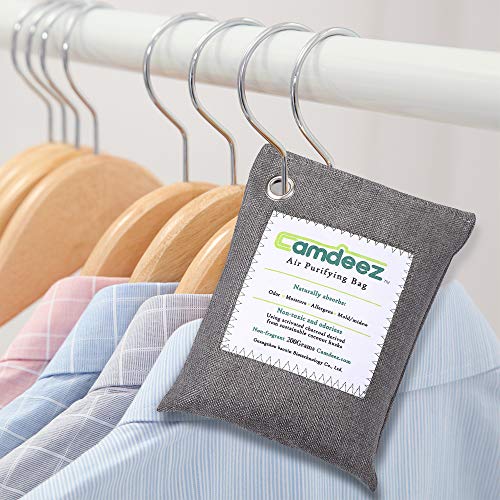 Camdeez Natural Air Purifying Bag，Coconut Shell Activated Carbon Air Freshener, Odor Eliminator for Cars,Closet,Shoes,Kitchens,Basements,Bedrooms.4 Pack (200-Grams) - Thumbnail 3