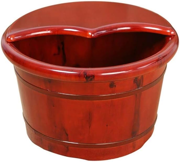 Foot Spa Bath Barrel For Spa,Foot Tub,Wooden Bucket Household Wash Basin,Smooth And Delicate Footbath Cypress,Sauna,Soak,soaking, Pedicure Bowl Barrels，Wood Foot Basin Tub Bucket With Lid With Feet M