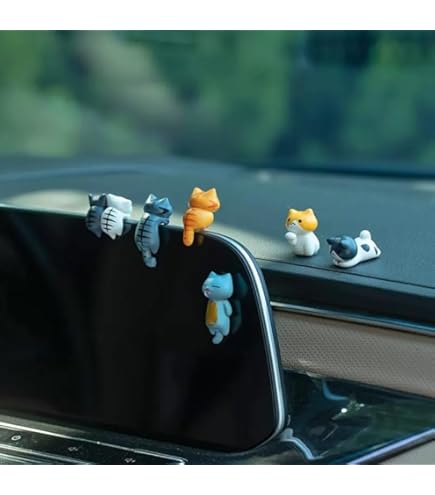 Exasinine 10Pcs Ini Cat Car Interior Accessories Decorations Cute Cat Car Dashboard Decor Funny Rear View Mirror Gift P 282575413 - View #10