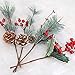 AGEOMET 16 Pack Christmas Pine Picks 11.8 Inch Artificial Pine Picks for Christmas Party Gift Home Decorations, 4 Styles