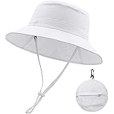 Kid Sun Hat Wide Brim Foldable Bucket Hat UPF50+ Sun Protection Adjustable Summer Beach Sun Hat for Girls Boys