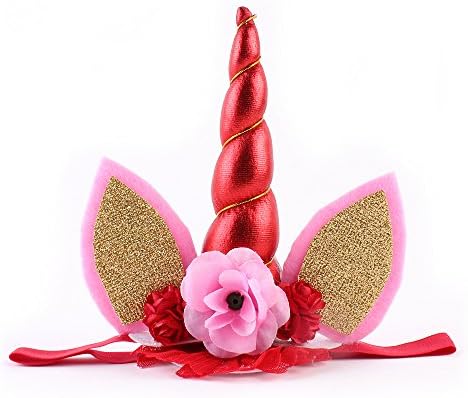 Unicorn Headband Unicorn Birthday Rose Flower Headband Unicorn Party Halloween Christmas Animal Ears ruiqi