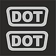 2 pcs DOT Replacement Logo Helmet Motorcycle Decal Sticker M1 1.5" Silver