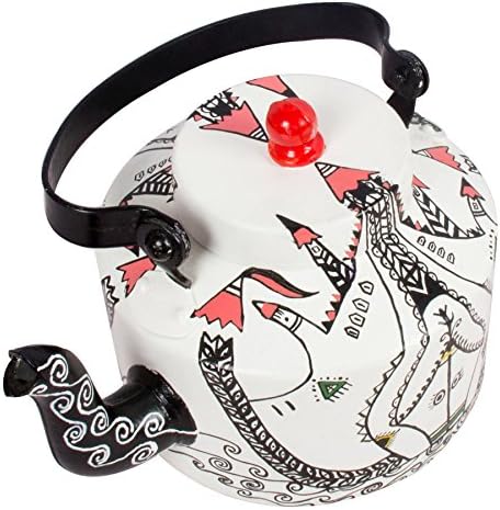Indian Hand Painted Aluminium Multi Color Rock n Roll Hand Painted Tea Kettle Pot