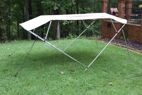 UPC 753182515304, New Beige/Tan Pontoon / Deck Boat Vortex 4 Bow Bimini Top 10&#39; Long, 91-96&quot; Wide, 54&quot; High, Complete Kit, Frame, Canopy, and Hardware (FAST SHIPPING - 1 TO 4 BUSINESS DAY DELIVERY)