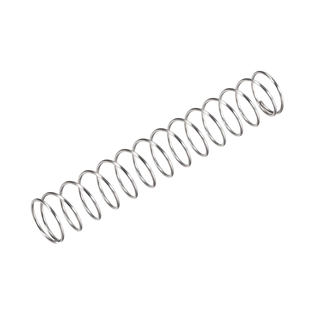 sourcing map Compression Spring,304 Stainless Steel,15mm OD,1mm Wire Size,45mm Compressed Length,90mm Free Length,35N Load Capacity,Silver Tone,10pcs