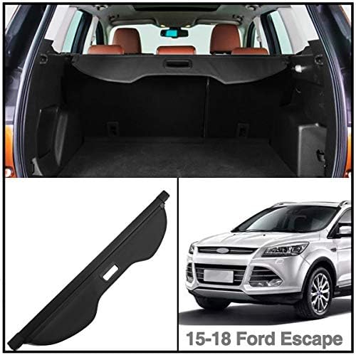 Autoxrun Cargo Cover Rear Trunk Cover Retractable Black Cargo Security Shield Fits 2015 2016 2017 2018 Ford Escape Kuga
