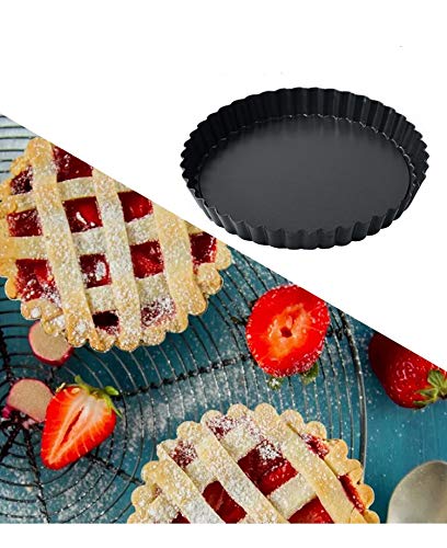 image for Tamicy 2 Pack Tart Pan with Removable Bottom（8.8 Inch & 11 Inch）-R