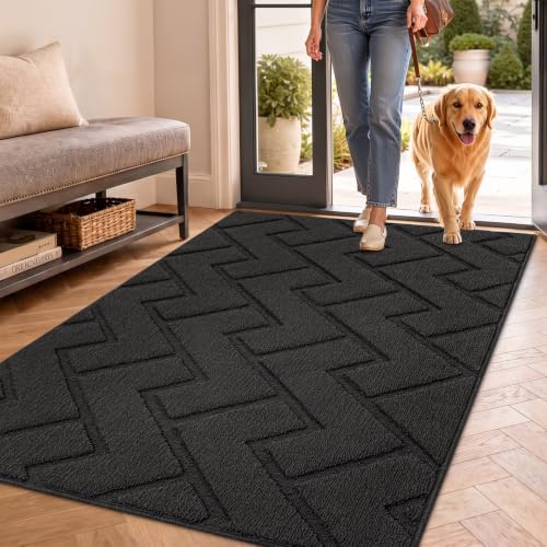 Biscpro Fußmatte Schmutzfangmatte 90x150cm Innen und Außen, Waschbar Fussmatte, Wasserdicht Türmatte, Rutschfester Schmutzfänger Teppich für Eingang,