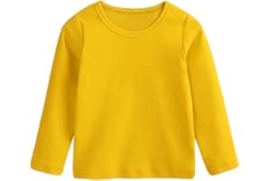 MULTITRUST Toddler Baby Boy Girl Basic Solid Plain Organic Cotton T Shirts Tops Long Sleeve Tee Shirt Girls Clothes