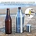 Beer Bottle Cooler- Double Wall Stainless Steel Beer Bottle Insulator. Great Fathers Day Gift ! BONUS e-Book and Gift Packaging Twin Pack