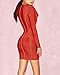 UONBOX Women's Long Sleeves Deep V Plunge Neck Short Mini Fall Bandage Dress Club Dress