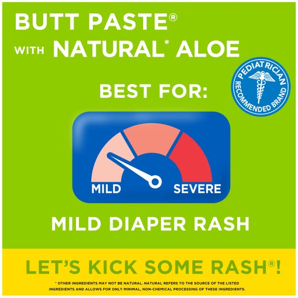 BOUDREAUX’S BUTT PASTE WITH NATURAL ALOE DIAPER RASH CREAM, OINTMENT FOR BABY, 4 OZ. TUBE
