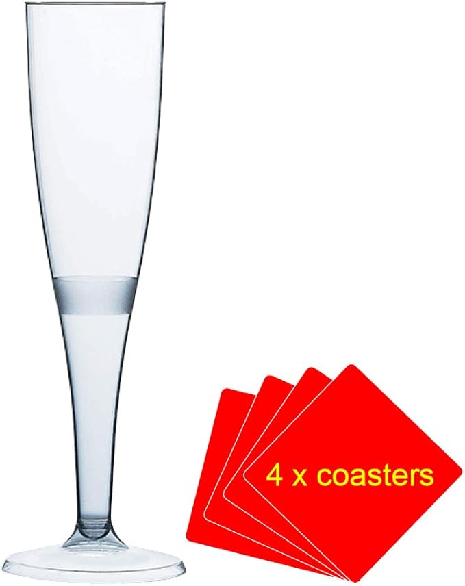 100 flute da spumante usa e getta in plastica, bicchieri da 160 ml