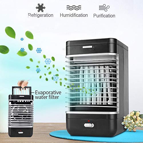 MONIPA Portable Air Conditioner Cooler, Cooling Evaporative Humidifier Fan w/LED Power Indicator, Mini Small Cooling Swamp Device for Office Bedroom Home Dorm Nightstand