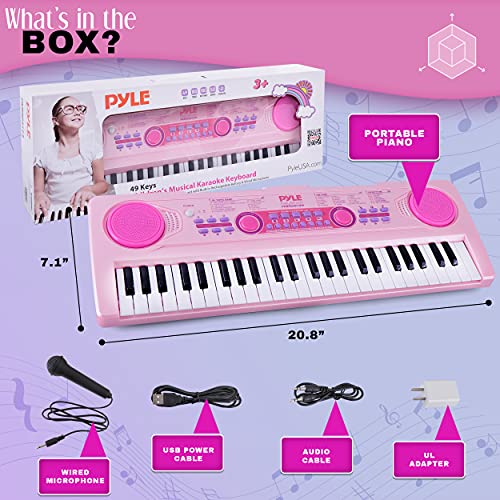 Pyle Electric Keyboard 49 KeysPortable Digital Musical Karaoke Piano Keyboard100 Tunes/Rhythms
