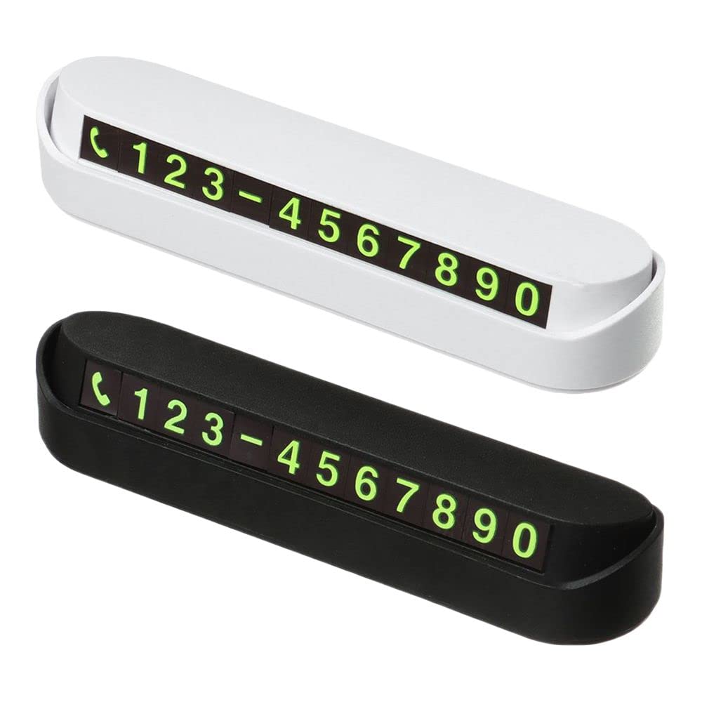 Photo 1 of 2PCS Car Temporary Parking Card Plate,Car Parking Phone Number Telephone Number Plate,Cars Dashboard Hidden Phone Number Plate, Car Parking Number