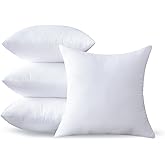 OTPIPCS 22 x 22 Pillow Insert Set of 4 - Premium Soft and Fluffy 22 Inch Large Sofa Decorative White Square Throw Pillow Inserts Stuffing for Living Room Couch and Bedroom Interior Cushions