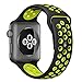 Inteny Apple Watch Band Series 1 Series 2, Soft Silicone Sport Band Replacement Wrist Strap for iWatch, 42mm M/L Black&Volt