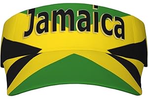 ASYG Vintage Jamaica Flag Jamaican Hats Sun Visor Sun Sports Adjustable Visor Hat for Men Women Black Gold Green