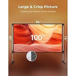 Aurzen Portable Outdoor Projector Screen with