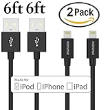 iPhone Charger, IWAVION 2Pack 6FT Lightning Cable 8 Pin USB Charging Cord for iPhone se/6/6s 6/6sPlus,5s 5c 5, iPad Pro Air 2, iPad mini 4 3 2, iPod touch/nano (Black)