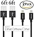 iPhone Charger, IWAVION 2Pack 6FT Lightning Cable 8 Pin USB Charging Cord for iPhone se/6/6s 6/6sPlus,5s 5c 5, iPad Pro Air 2, iPad mini 4 3 2, iPod touch/nano (Black)