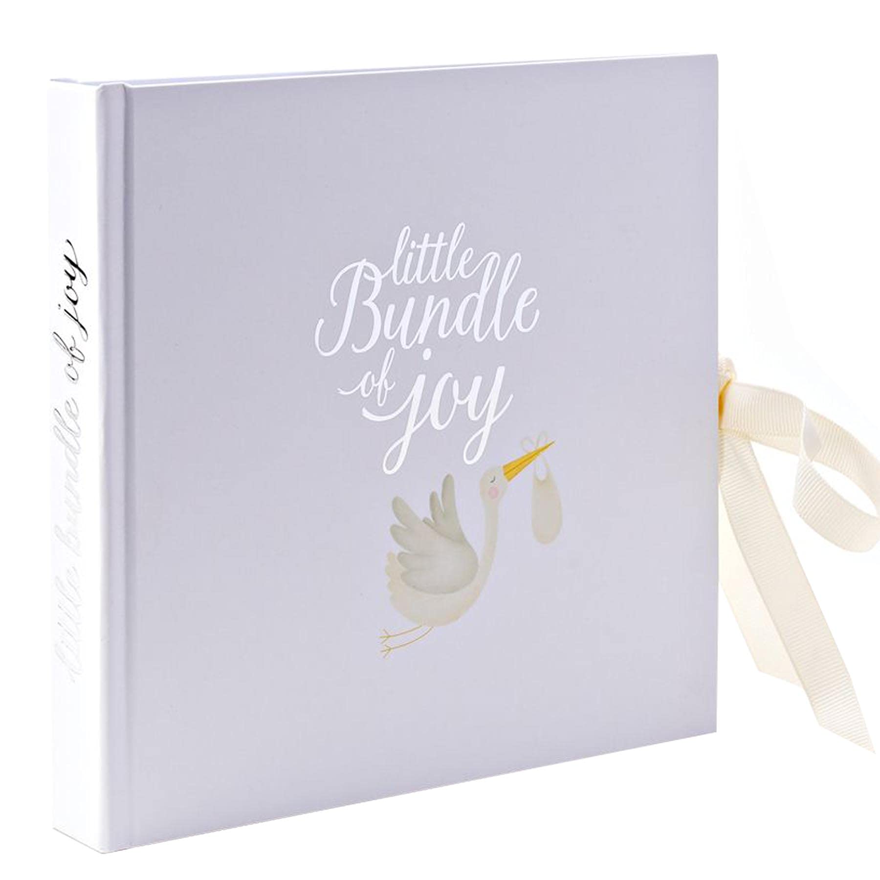 Baby Photo Album - 4'x6' - Stork Design - White Bundle of Joy