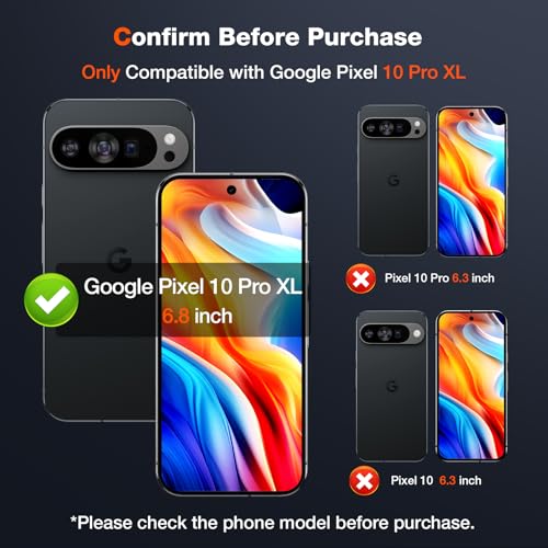 LK 2+2 Pack Screen Protector for Google Pixel 10 Pro XL, 2 Tempered Glass Screen Protector & Camera Lens Protector for 10 Pro XL, Support Fingerprint Unlock, HD Screen, Anti-Scratch, Easy Installation