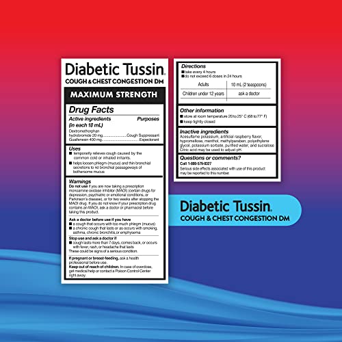 Diabetic Tussin DM Maximum Strength Cough Medicine with Chest