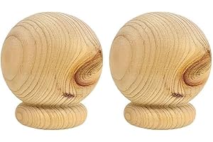 H HIGHLAND MANOR WOOD PRODUCTS LLC Highland Manor Wood Products Solomon Ball Finial - 3 1/4" Tall x 2 15/16" Wide (Pine) (2 Finials)