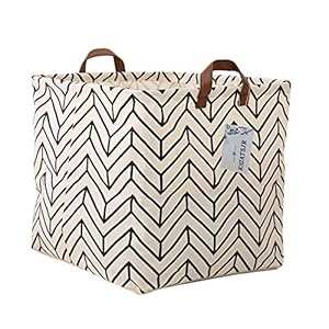 Square Storage Basket Fabric Organizer Bin for Toys,Books,Clothes,Gifts,Pets-Perfect for Home,Office,Nursery,Dorm,Shelf…