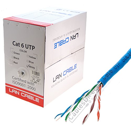 CAT6 1000FT Bulk Riser Ethernet Cable, ETL CMR UL Listed Bare Solid Copper UTP, 23 AWG, Pull Box (Blue)