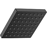 Delta Faucet Modern 5-inch Single-Spray Shower Head, Black Square Shower Head, High Pressure Shower Head, 1.75 GPM Flow Rate, Matte Black RP101846BL