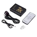 Suckoo Replacement 5 Way HDMI Switcher 5 in 1 Out 4 in 1 Out with IR Compatible PC Host DVD PS3 External HDMI 2.0 Monitor TV Projector Selector AV Switch Box 4K30HZ 3840@2160